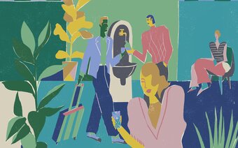 Illustration mit dem BASSENA Brunnen | © BASSENA Hotels